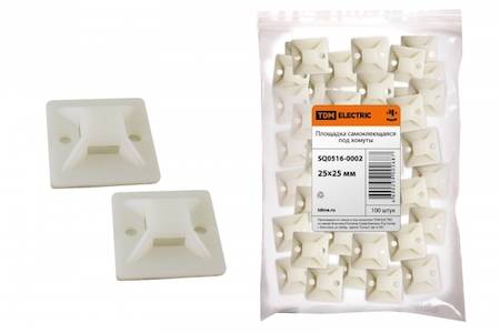 TDM ELECTRIC SQ0516-0002 Площадка самоклеющаяся 25х25 под хомуты (100шт) TDM
